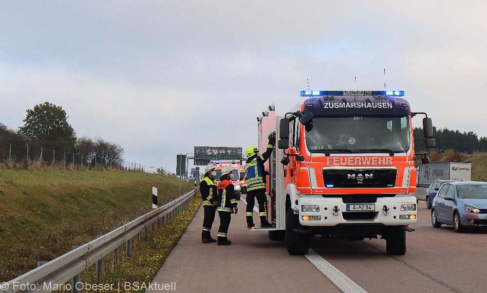 Unfall auf der A8 bei Burgau am 06.11.2021