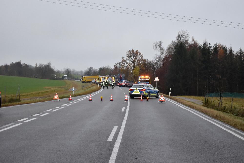 Schwerer Unfall auf der B12 bei Kaufbeuren