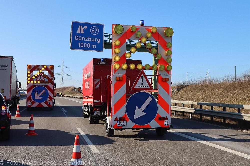Verkehrsunfall A8 bei Günzburg