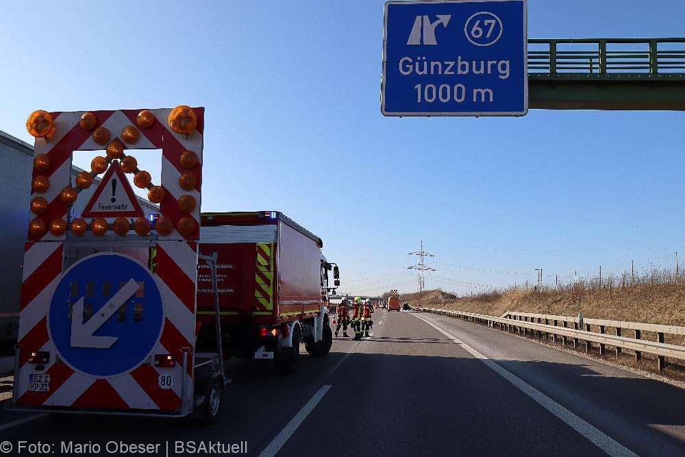 Verkehrsunfall A8 bei Günzburg