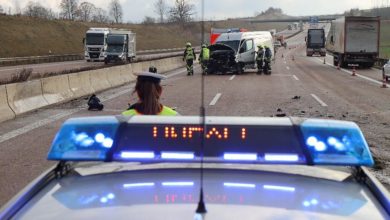 Unfall A8 Günzburg - Burgau am 11.01.2022