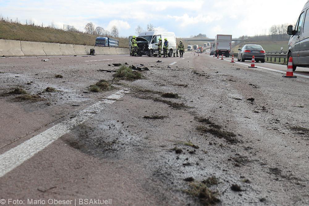 Unfall A8 Günzburg - Burgau am 11.01.2022