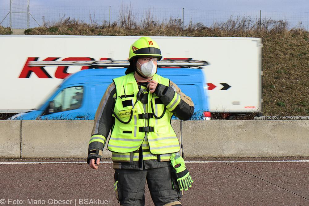 Unfall A8 Günzburg - Burgau am 11.01.2022