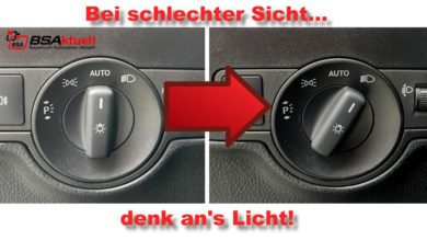 Bei schlechter Sicht - denk ans Licht