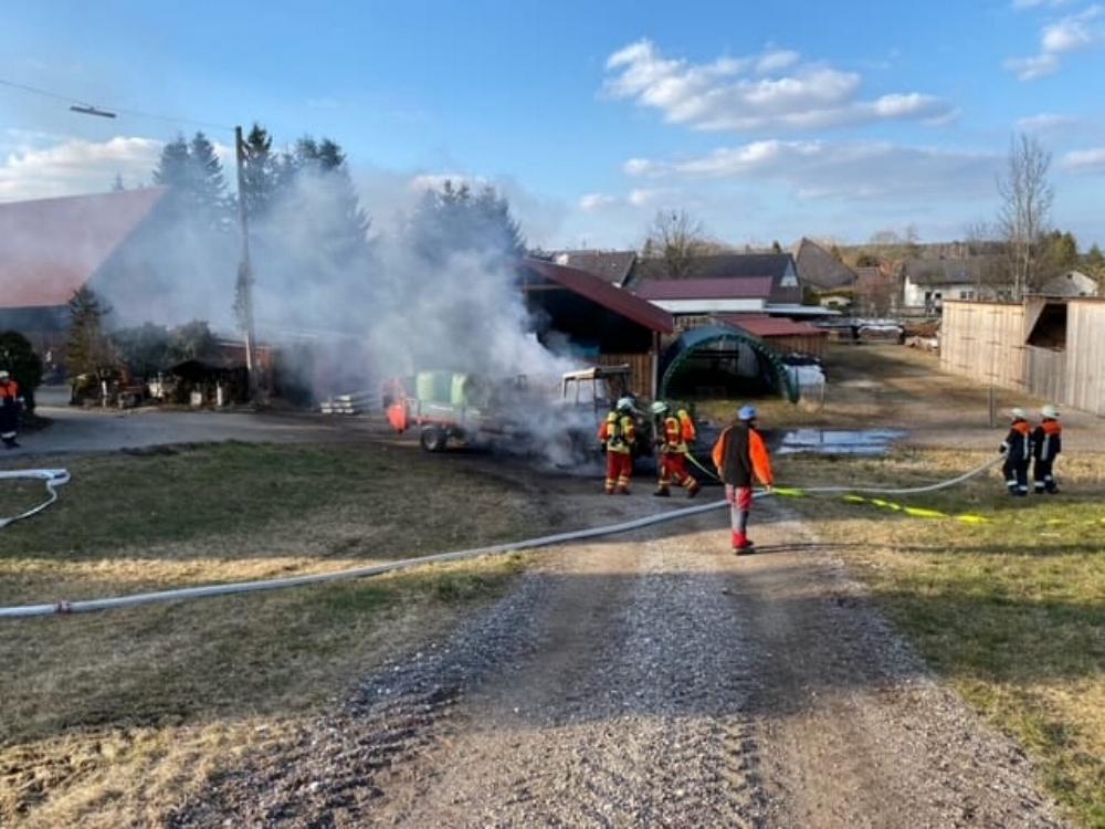 Brand Traktor Uttenhofen 05.03.2022