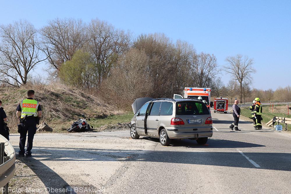 Unfall Motorrad Pkw Lauingen Weisingen