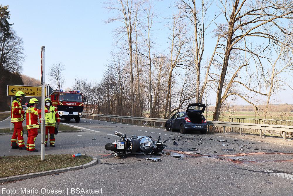 Unfall Premach Motorrad Pkw