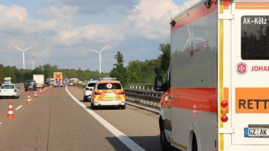 Unfall A8 Lkw Pkws Jettingen-Scheppach 13052022