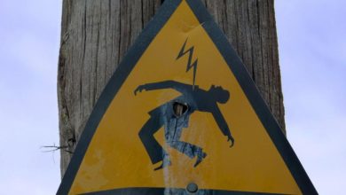 Strom Stromschlag Warnschild