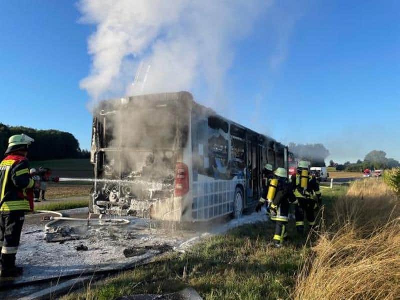 Brand Linienbus Weissenhorn