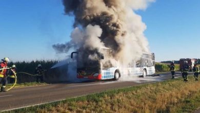Brand Linienbus Weissenhorn