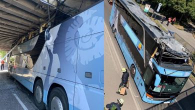 Reisebus Unterführung Augsburg