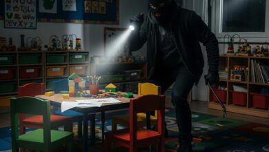 Einbrecher in Kindergarten