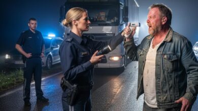 LKW-Fahrer akkressiv gegen Polizei.
