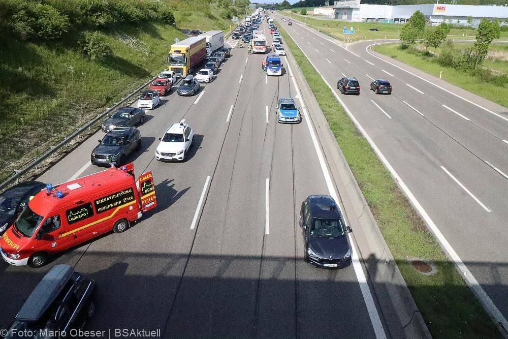 Unfall A8 Günzburg Richtung Stuttgart