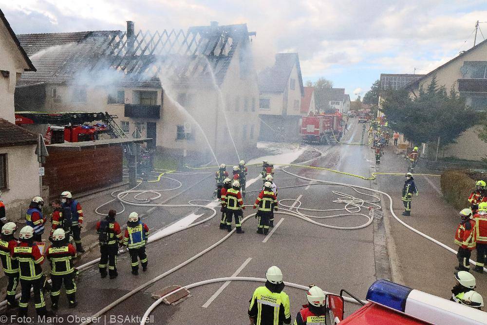 Brand eines Bauenhauses in Jettingen