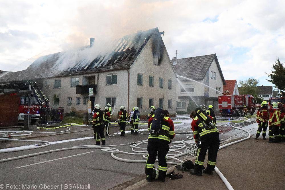 Brand eines Bauenhauses in Jettingen
