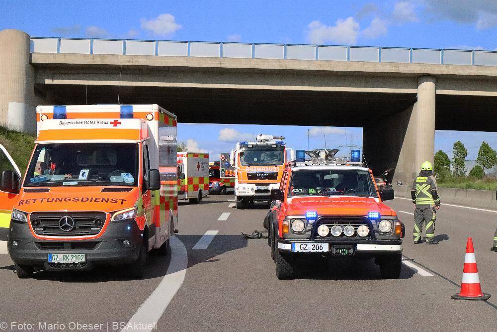 Unfall A8 Günzburg Richtung Stuttgart