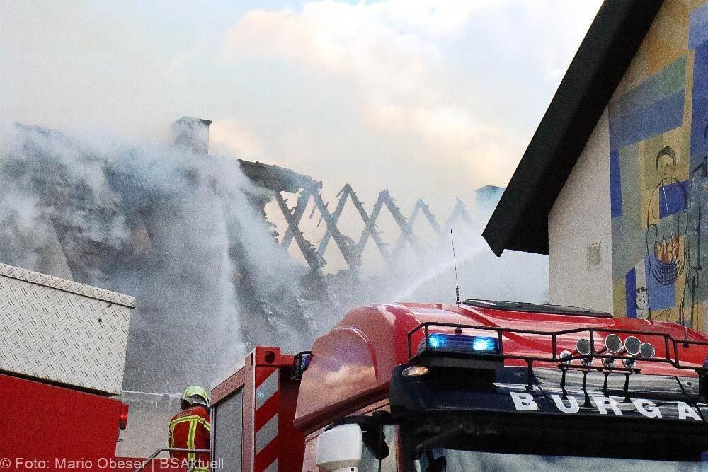 Brand eines Bauenhauses in Jettingen