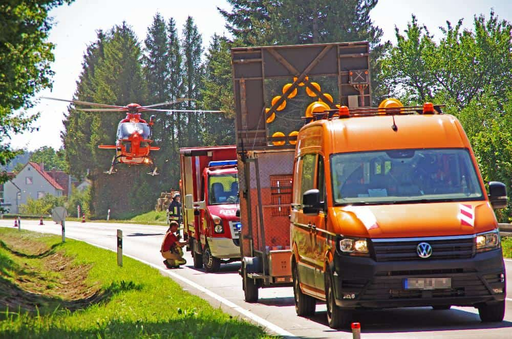 Unfall B16 Krumbach Aletshausen 24082022