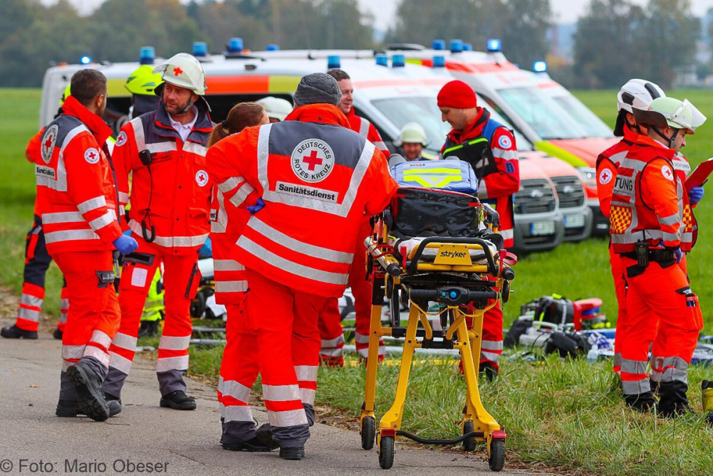 Große Katastrophenschutz-Übung bei Firma Rigdon in Günzburg