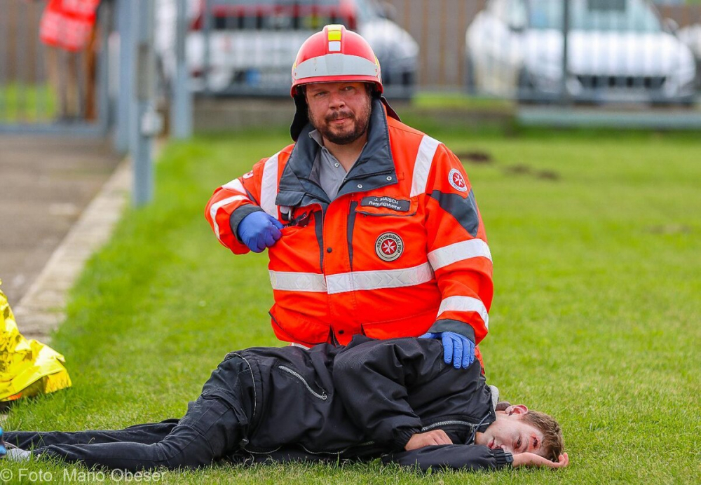 Große Katastrophenschutz-Übung bei Firma Rigdon in Günzburg