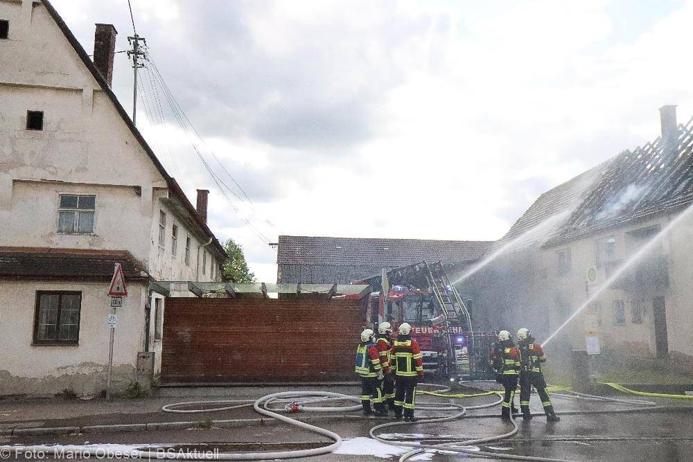 Brand eines Bauenhauses in Jettingen